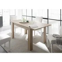 table à manger, table de repas extensible en bois mdf coloris chêne cadix - longueur 137-185 x hauteur 79 x profondeur 90 cm