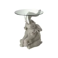 paris prix - table d'appoint design éléphant 63cm gris