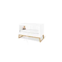 pinolino lit de bébé évolutif bridge panneaux mdf blanc, bois 113466