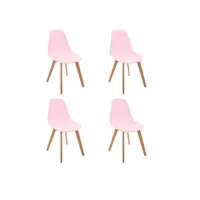 lot de 4 chaises enfant scandinave 58cm rose