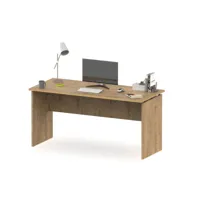 table de bureau, meuble du bureau coloris chêne doré  - longueur 155 x profondeur 68 x hauteur 76  cm
