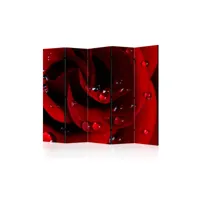 paravent 5 volets - red rose with water drops ii [room dividers] a1-paraventtc2078