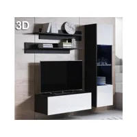 combinaison de meubles luke 3d noir et blanc (1,6m) mssd0133-d
