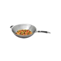 poêle wok ø 360 mm pour wok à induction en acier inox - virtus -  - acier inoxydable