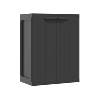 armoire de rangement d'extérieur noir 65x37x85 pp