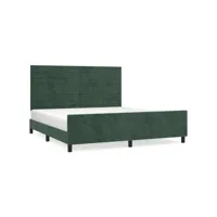clicnbuy - lits & cadres de lit - cadre de lit avec tête de lit vert foncé 180x200 cm velours