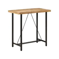 table cuisine - table de bar 110x55x107 cm bois massif de manguier et fer
