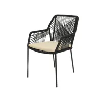 chaise de jardin séville noir - jardideco