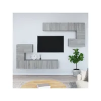 vidaxl meuble tv mural sonoma gris bois d'ingénierie