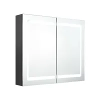vidaxl armoire de salle de bain à miroir led gris 80x12x68 cm