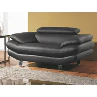 fauteuil en cuir grain semi-épais carlton - noir