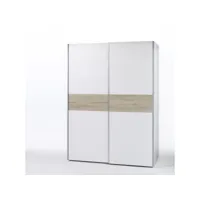 armoire à vêtements salamanca 170cm avec 2 portes - blancchêne