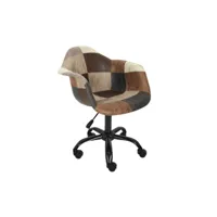 fauteuil de bureau patchwork marron