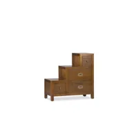meuble escalier 4 tiroirs bois bronze marron 70x35x70cm - bois-bronze - décoration d'autrefois