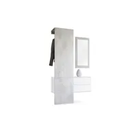 vestiaire blanc mat panneau  gris béton laqué (lxhxp) : 105 x 193 x 35 40000166