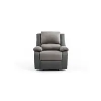 relaxxo - fauteuil relaxation 1 place microfibre et simili leo - gris