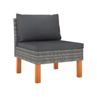 canapé central canapé fixe  canapé scandinave sofa résine tressée et bois d'eucalyptus massif meuble pro frco79772