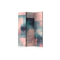 paravent 3 volets - pixels (green and pink) [room dividers] a1-paraventtc0383