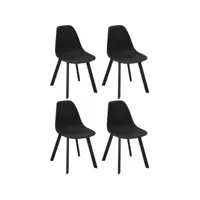 chaises d'extérieur aluminium et résine jato (lot de 4) noir