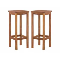 lot de deux tabourets de bar design chaise siège bois d'acacia solide helloshop26 1202048