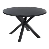 table de jardin en aluminium noir d 120 cm maletto 359467
