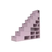 escalier cube de rangement hauteur 200 cm  violet pastel esc200-vip