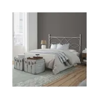 lit double en fer avec cadre de lit en fer sospiro blanc 166x203x h128 cm