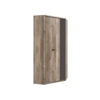 armoire d'angle 2 portes abel bois et gris