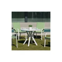 table à manger de jardin ayma 110 pour 4 personnes- aluminium blanc 31567 io_31567
