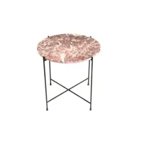 table basse ronde en marbre et pieds en métal noir d50 - melba