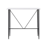table cuisine - table de bar blanc 120 x 60 x 110 cm mdf