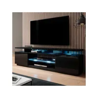 meuble tv noir brillant 180 cm à led zohra - led: rouge 442.88