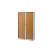 armoire haute à rideaux monoblocs generic 198 x 120 cm alu-merisier