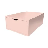 cube de rangement bois 75x50 cm + tiroir  rose pastel cube75t-rp