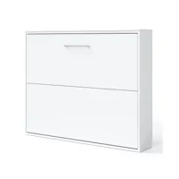 lit escamotable horizontal 120x190 klika-coffrage blanc-façade parme