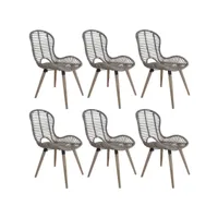 moderne chaises de cuisines, chaises à manger lot de 6 marron rotin naturel best00006990278-vd-confoma-chaise-m07-1342