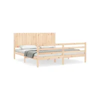 cadre de lit avec tête de lit super king bois massif