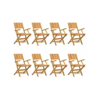 chaises de jardin pliantes 8 pièces 55x61x90 cm bois massif teck