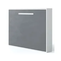 lit escamotable horizontal 90x190 molane-coffrage blanc-façade pistache