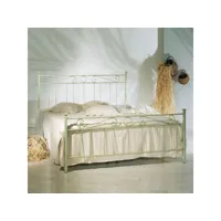 lit double en fer avec pied de lit vert tevere 166x208x h117 cm