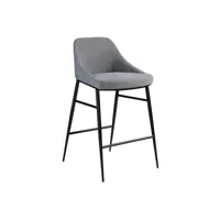 chaise haute tissu gris et pieds en acier noir padou - lot de 2-couleur aqua 23 chocolat