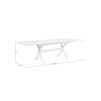 table de jardin extensible blanche kenyon 180-240 x 100 cm