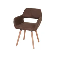 6x chaise de salle à manger hwc-a50 ii, fauteuil, design rétro des années 50 ~ tissu, marron