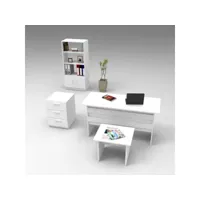 bureau, bibliothèque, commode et table basse busymo blanc