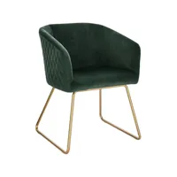 chaise de salle à manger.chaise de cuisine chaise salon en velours.pieds en métal doré.vert foncé