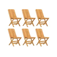 chaises de jardin pliantes 6 pièces 47x47x89 cm bois massif teck