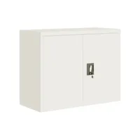 classeur, armoire de bureau blanc 90x40x70 cm acier lpw1970 meuble pro
