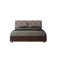 lit double grands coussins de la tête de lit rembourré tissu tapissé viena-couleur bordeaux-160x200-option avec coffre