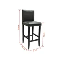 lot de quatre tabourets de bar design chaise siège cuir artificiel noir helloshop26 1202063