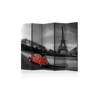 paravent 5 volets - eiffel tower and red car ii [room dividers] a1-paraventtc2060